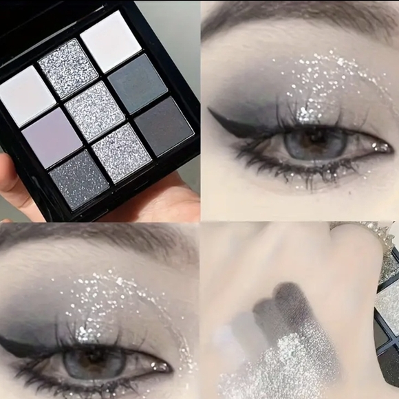 Glamour Eyeshadow Palette - Black, Silver, Gray - Picture 5 of 9